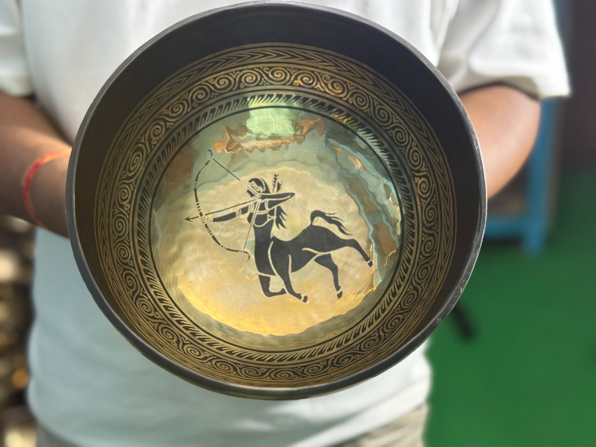 The Sagittarius Singing Bowl - 9 inch Large | Handmade In Nepal