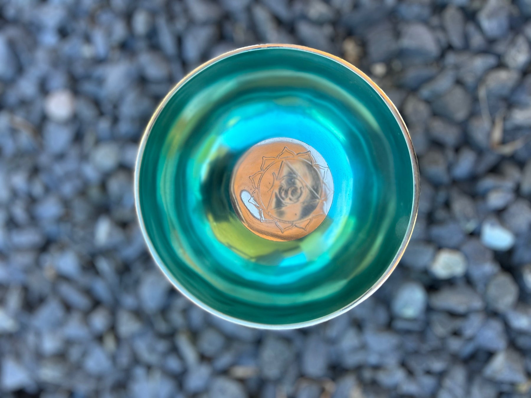 The Weathered Collection: 5.25 Inch 4th Octave G-Note Throat Chakra Bowl - Series of 4