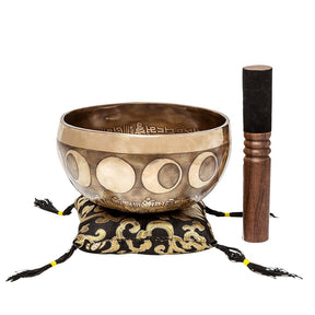 The Moon & Stars Bundle: Set Of 2 Resonant Limited Design Singing Bowls, 9 inch and 6.5 inch