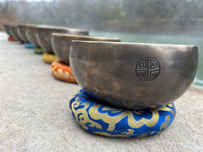 7 Bowl Curated Chakra Set: 7 Handmade Bowls From Nepal, From 5 To 10 Inches, Corresponding To Each Chakra