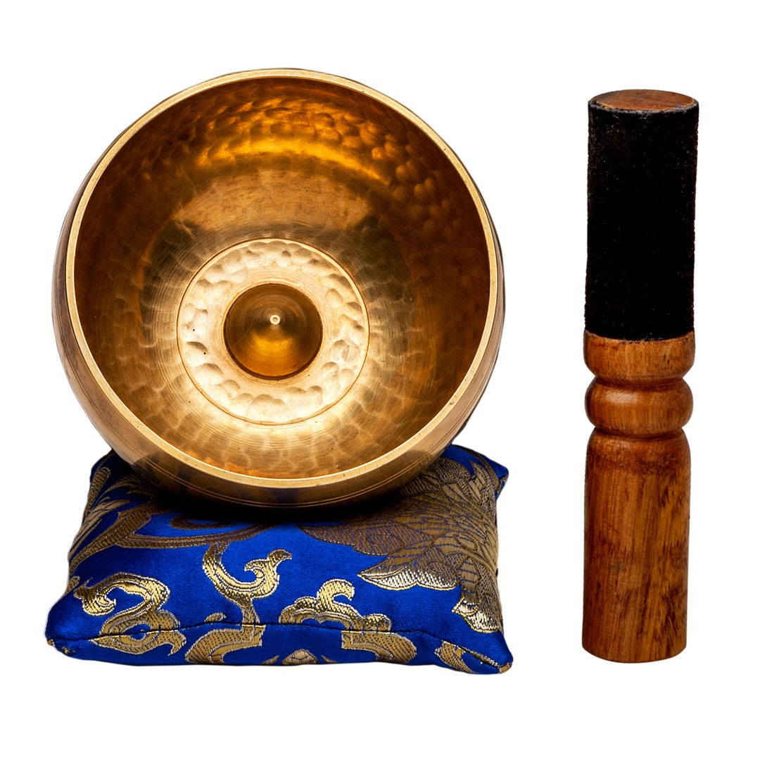 The Balance Bundle: Two, 4inch Handcast Brass Singing Bowls and Lava Stone Mala Bracelet