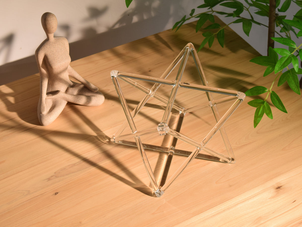 10" Clear Quartz Crystal Merkaba Sound Star