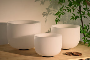 The Major Triad | Frosted Crystal Singing Bowl Set — C E G | 432 Hz