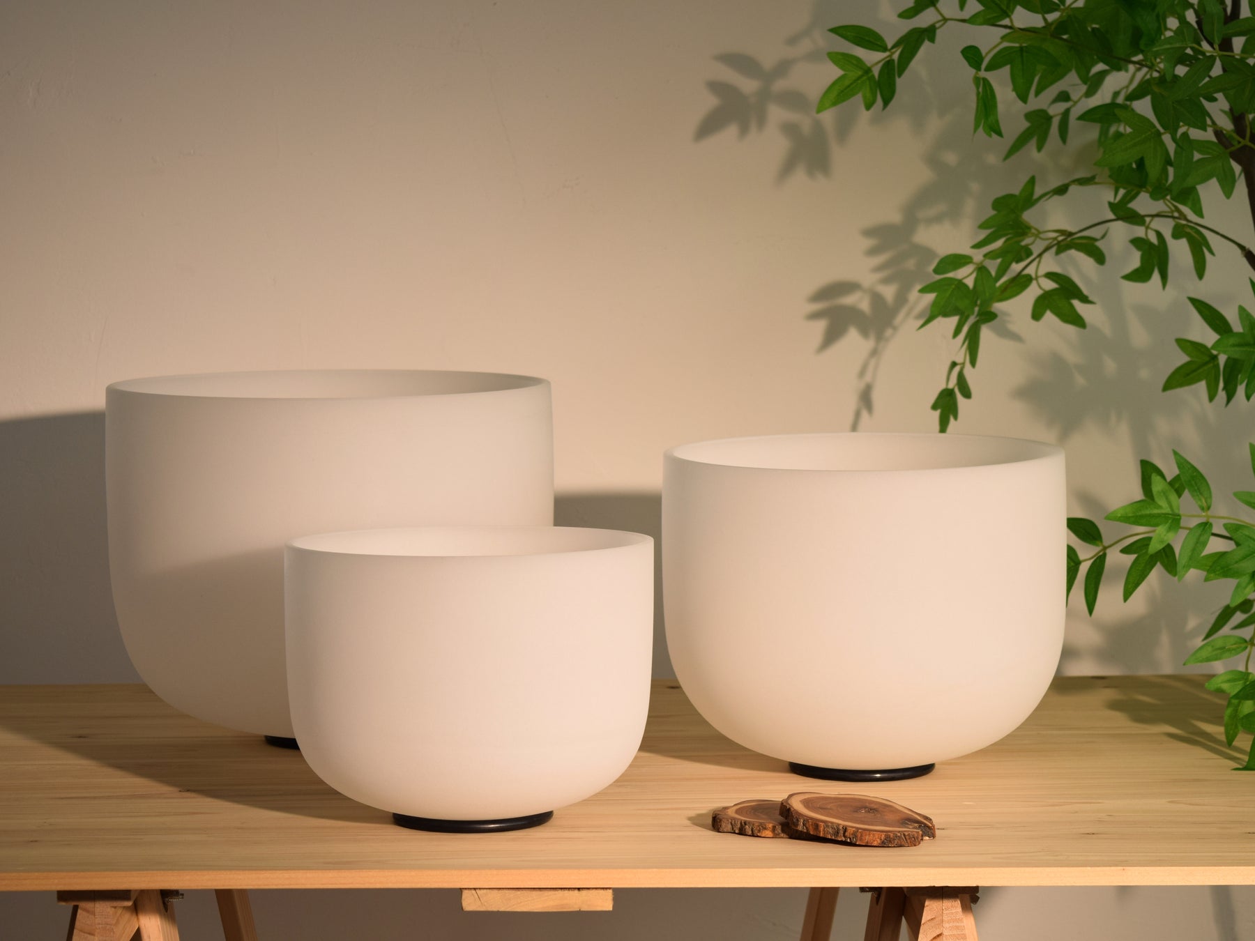 The Major Triad | Frosted Crystal Singing Bowl Set — C E G | 432 Hz