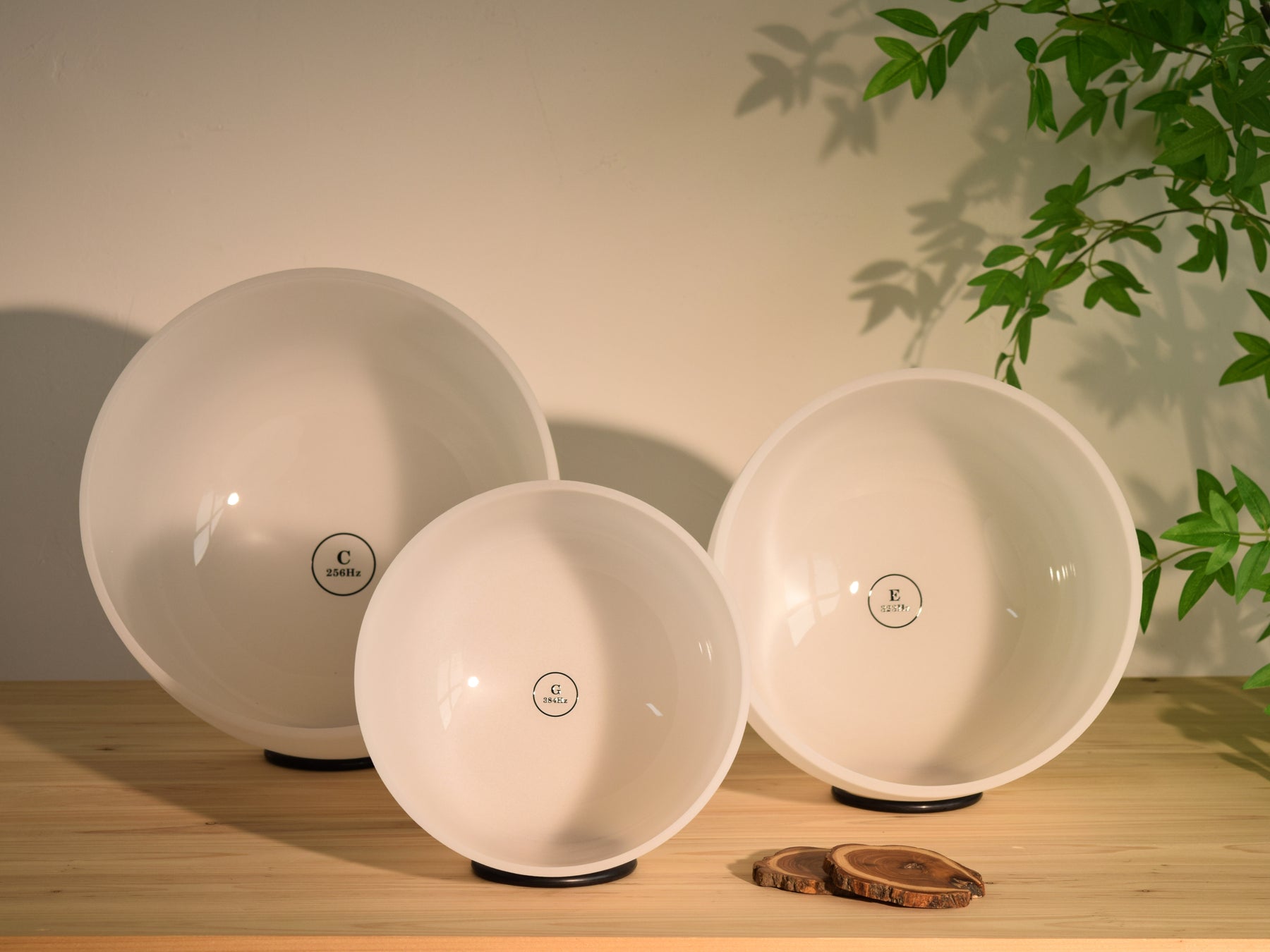 The Major Triad | Frosted Crystal Singing Bowl Set — C E G | 432 Hz