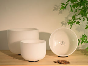 The Major Triad | Frosted Crystal Singing Bowl Set — C E G | 432 Hz