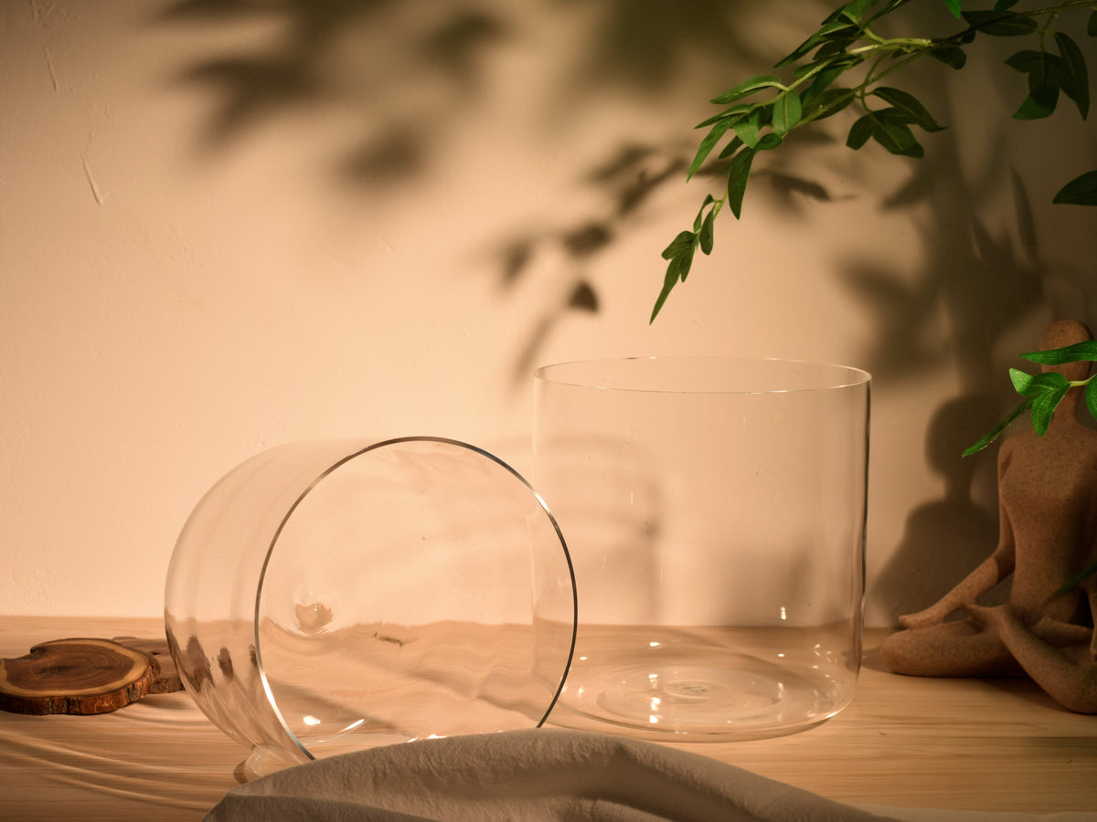 Prism Series Duo 7.5" I G3 and 6.5" I D4 Fused Quartz Crystal Singing Bowl Set