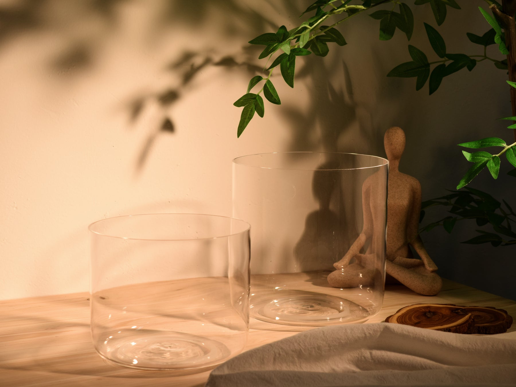 Prism Series Duo 7.5" I G3 and 6.5" I D4 Fused Quartz Crystal Singing Bowl Set