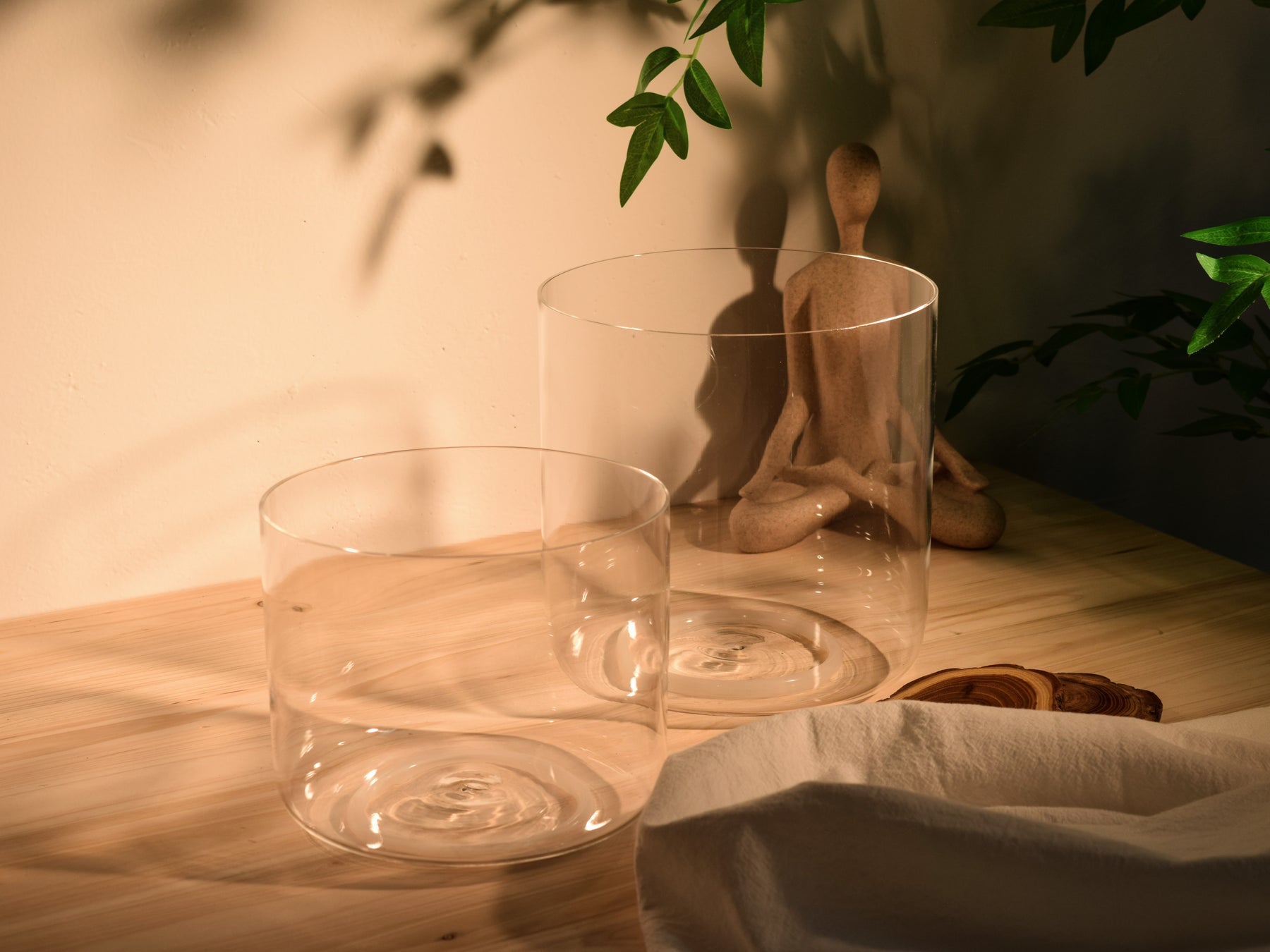 Prism Series Duo 7.5" I G3 and 6.5" I D4 Fused Quartz Crystal Singing Bowl Set