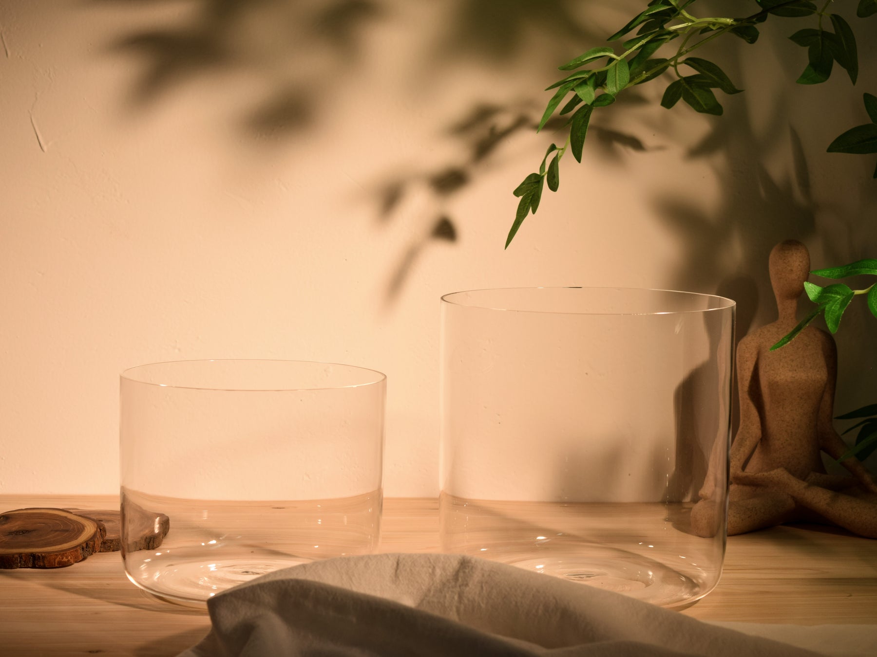 Prism Series Duo 7.5" I G3 and 6.5" I D4 Fused Quartz Crystal Singing Bowl Set