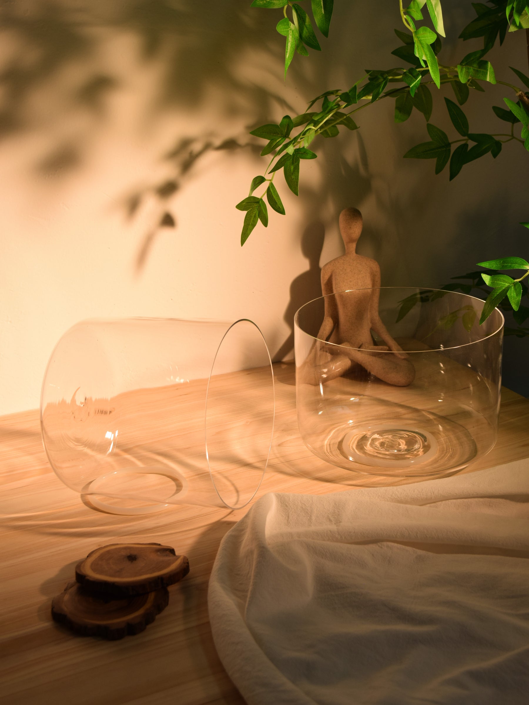 Prism Series Duo 8.75"  I C3 and 7.5"I G3 Fused Crystal Singing Bowl Set