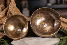 4th Octave Perfect Fifth Set G4 And C4: 6.5in and 5.7in Bronze Bowl Pair