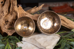 4th Octave Perfect Fifth Set G4 And C4: 6.5in and 5.7in Bronze Bowl Pair