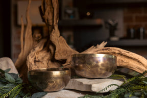 4th Octave Perfect Fifth Set G4 And C4: 6.5in and 5.7in Bronze Bowl Pair