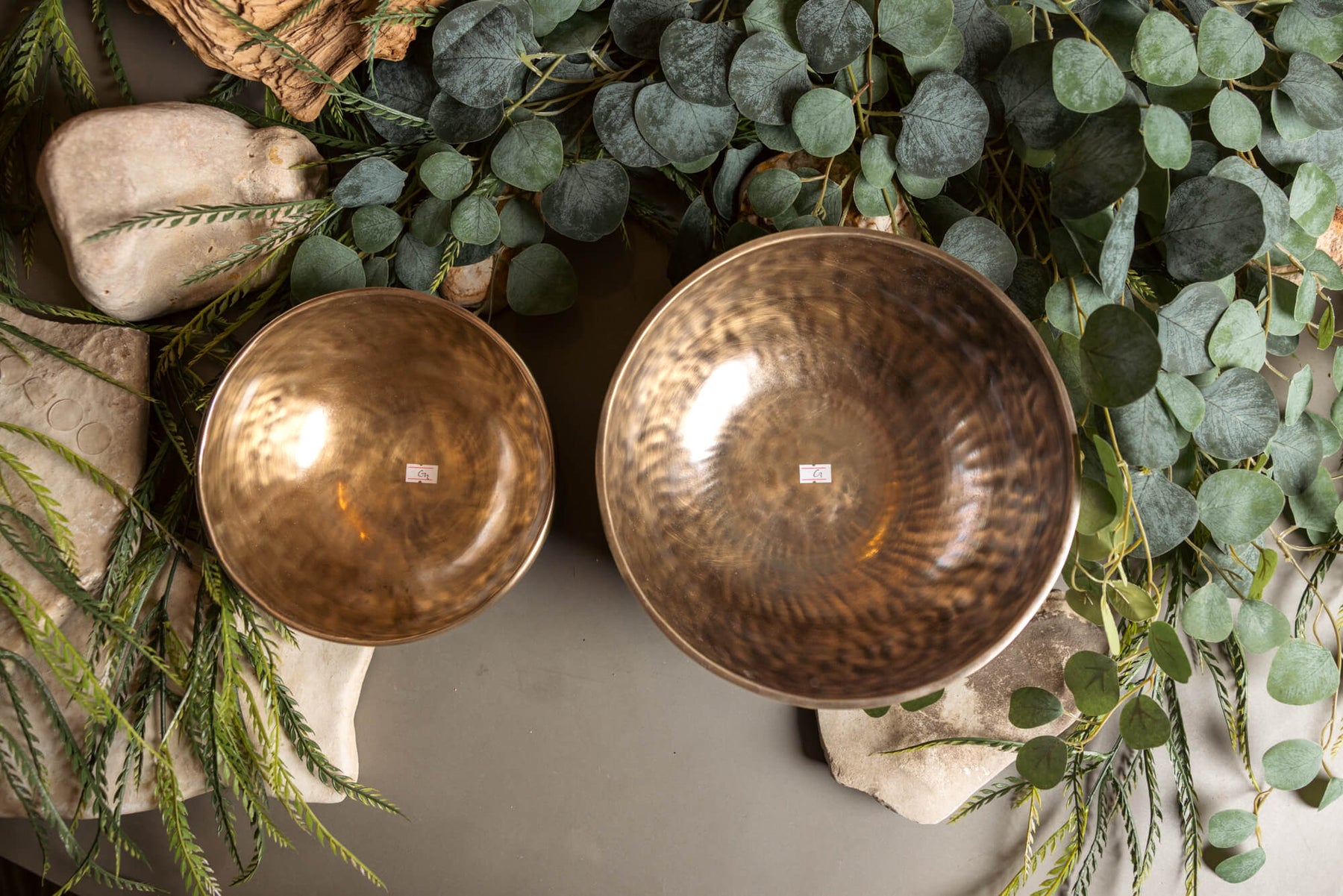 3rd Octave Perfect Fifth Set G3 And C3: 10.25 in and 8.25 in Bronze Bowl Pair