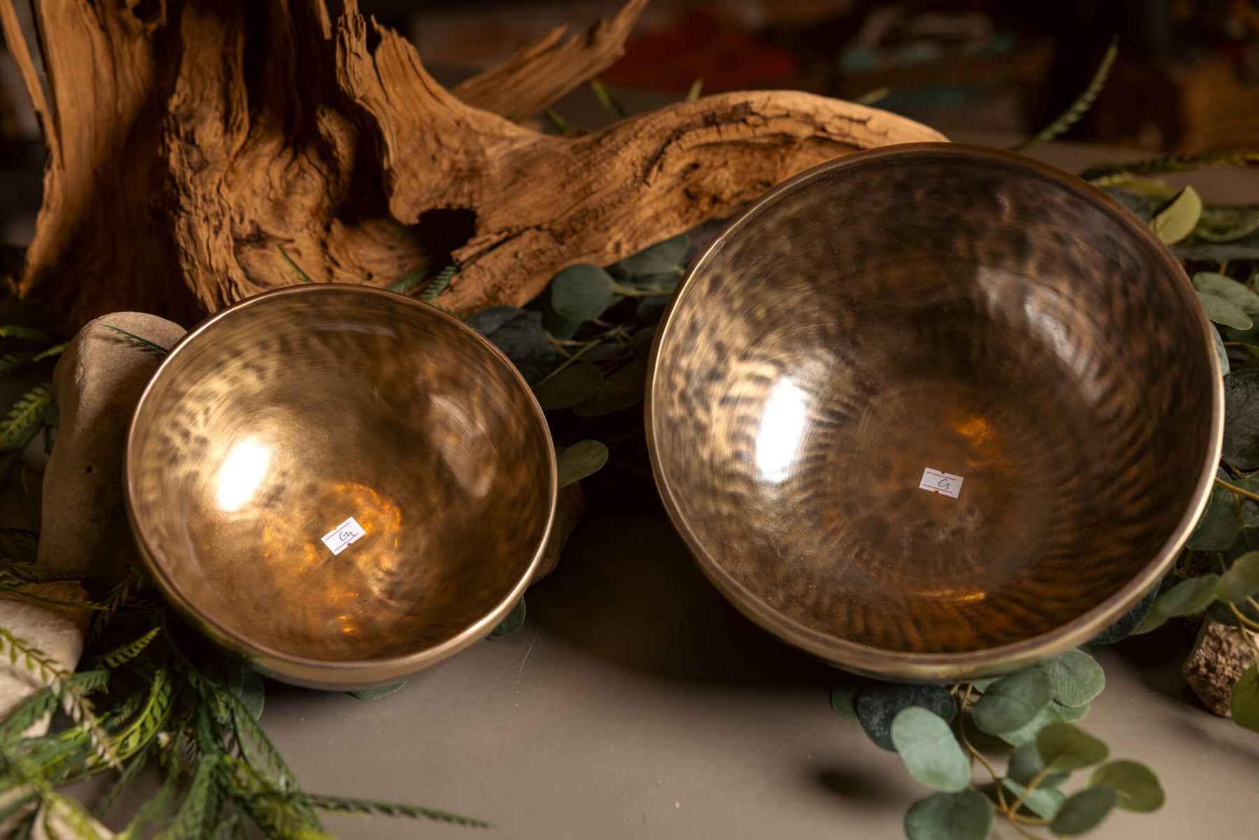 3rd Octave Perfect Fifth Set G3 And C3: 10.25 in and 8.25 in Bronze Bowl Pair