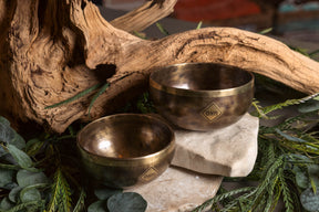 4th Octave Perfect Fifth Set G4 And C4: 6.5in and 5.7in Bronze Bowl Pair