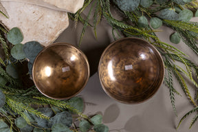 4th Octave Perfect Fifth Set G4 And C4: 6.5in and 5.7in Bronze Bowl Pair