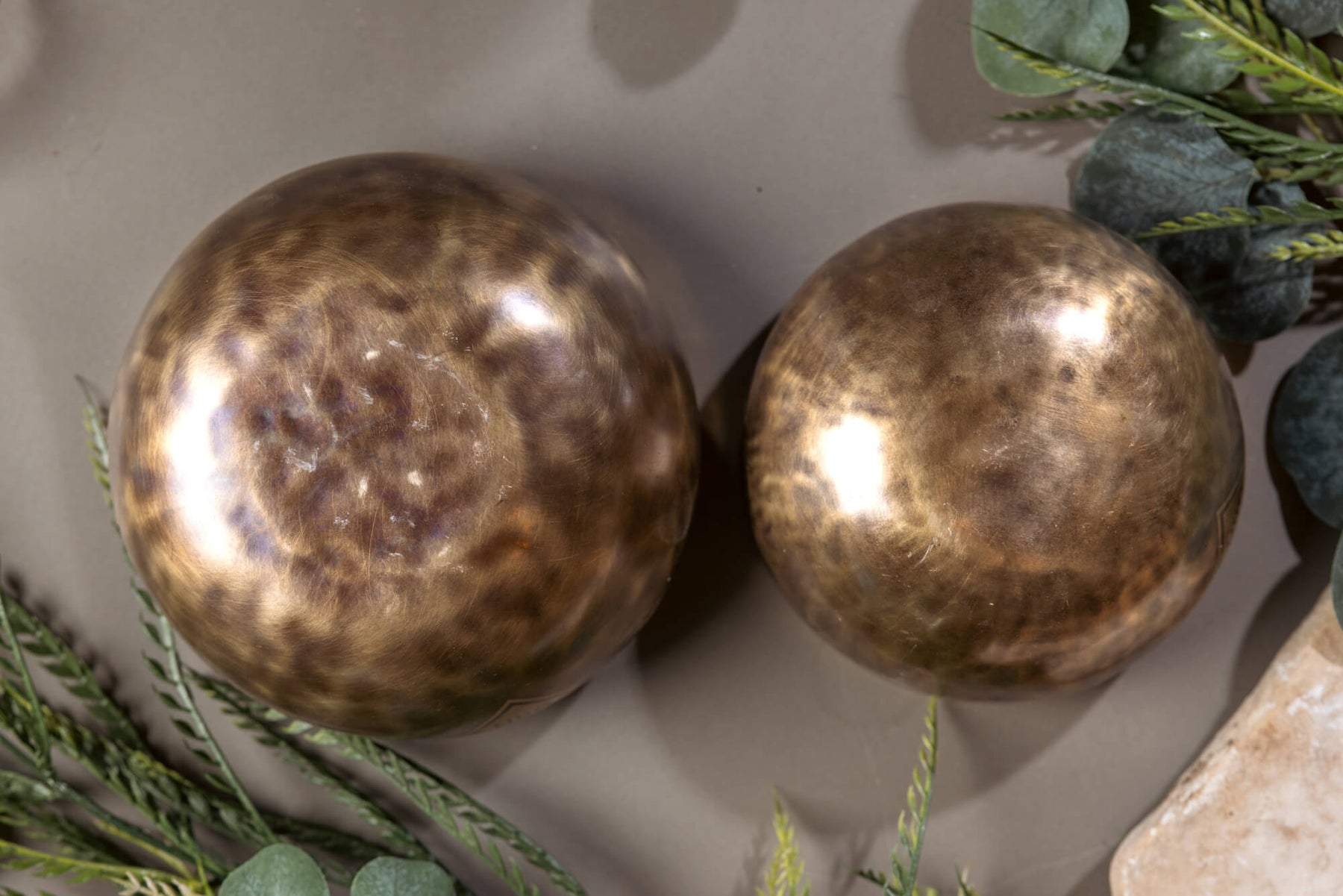 4th Octave Perfect Fifth Set G4 And C4: 6.5in and 5.7in Bronze Bowl Pair