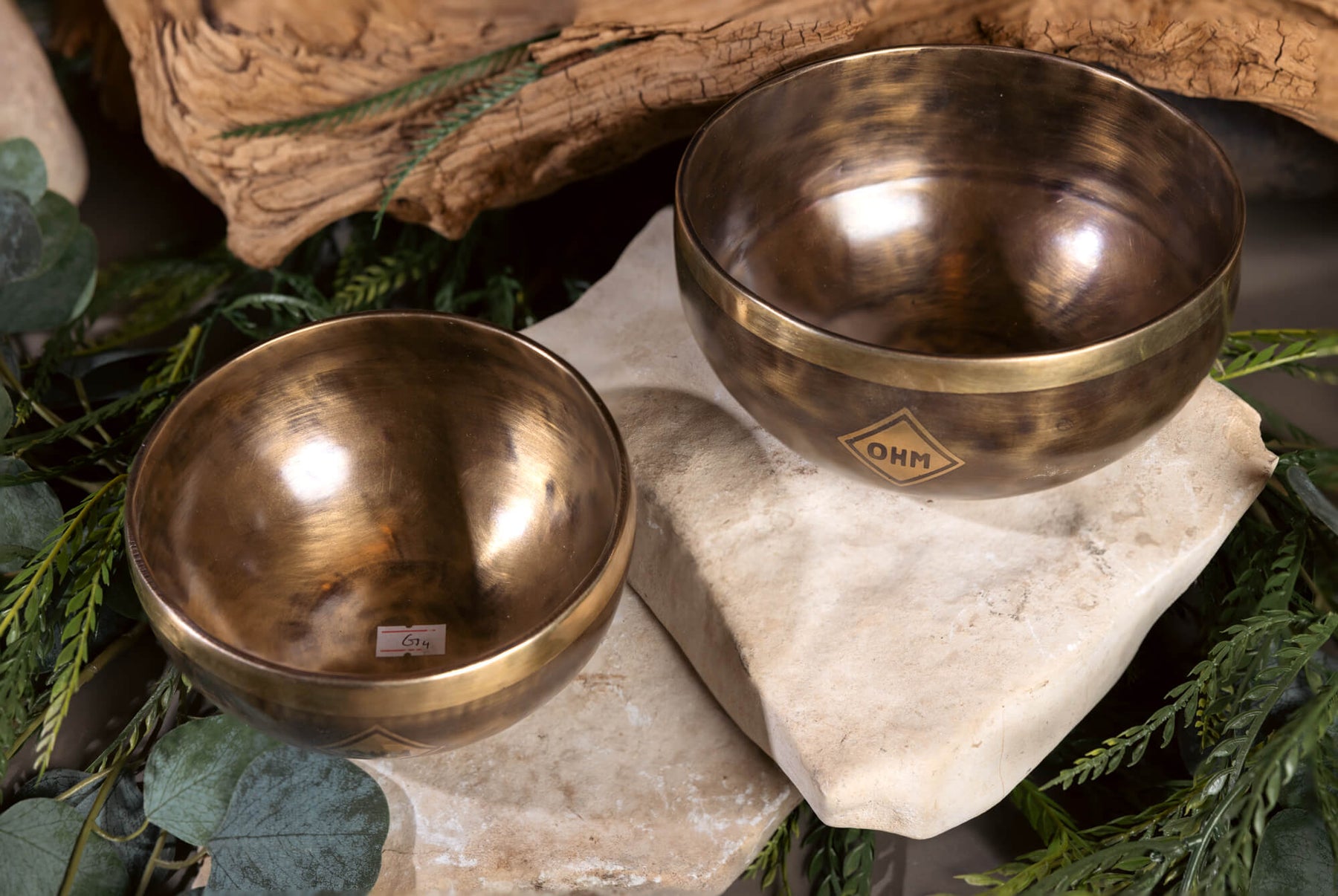 4th Octave Perfect Fifth Set G4 And C4: 6.5in and 5.7in Bronze Bowl Pair