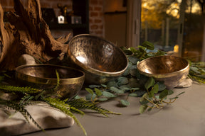 Stacked Perfect Fifths | C2 G2 D3 | Two Perfect Fifths 3 Bowl Set | Legacy Collection Bronze Makers Mark Singing Bowls