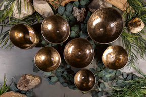 4th Octave C Major Scale: 7 Bronze Singing Bowls Set