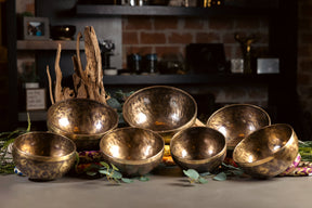 4th Octave C Major Scale: 7 Bronze Singing Bowls Set