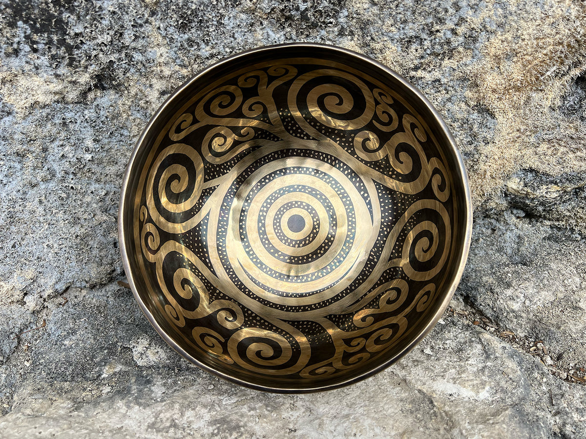 The Vortex Bowl: 9 Inch Heart Chakra Bronze Singing Bowl I PAUSE Breathwork and Ohm Store