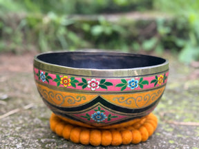 Lotus Water Bowl: 9 Inch Diameter Singing Bowl Hand Painted