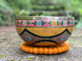 Lotus Water Bowl: 9 Inch Diameter Singing Bowl Hand Painted