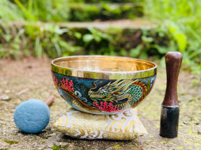 Mystic Dragon Bowl I 9 Inch Bell Bronze Singing Bowl No.4