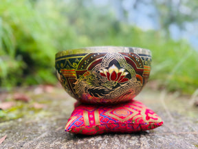 Dragon Lotus 9 Inch Bronze Singing Bowl