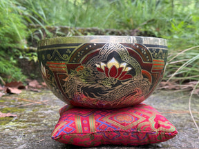 Dragon Lotus 9 Inch Bronze Singing Bowl