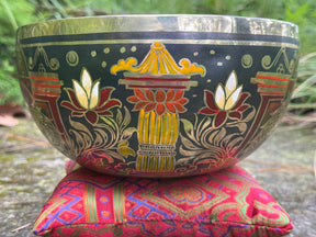 Dragon Lotus 9 Inch Bronze Singing Bowl