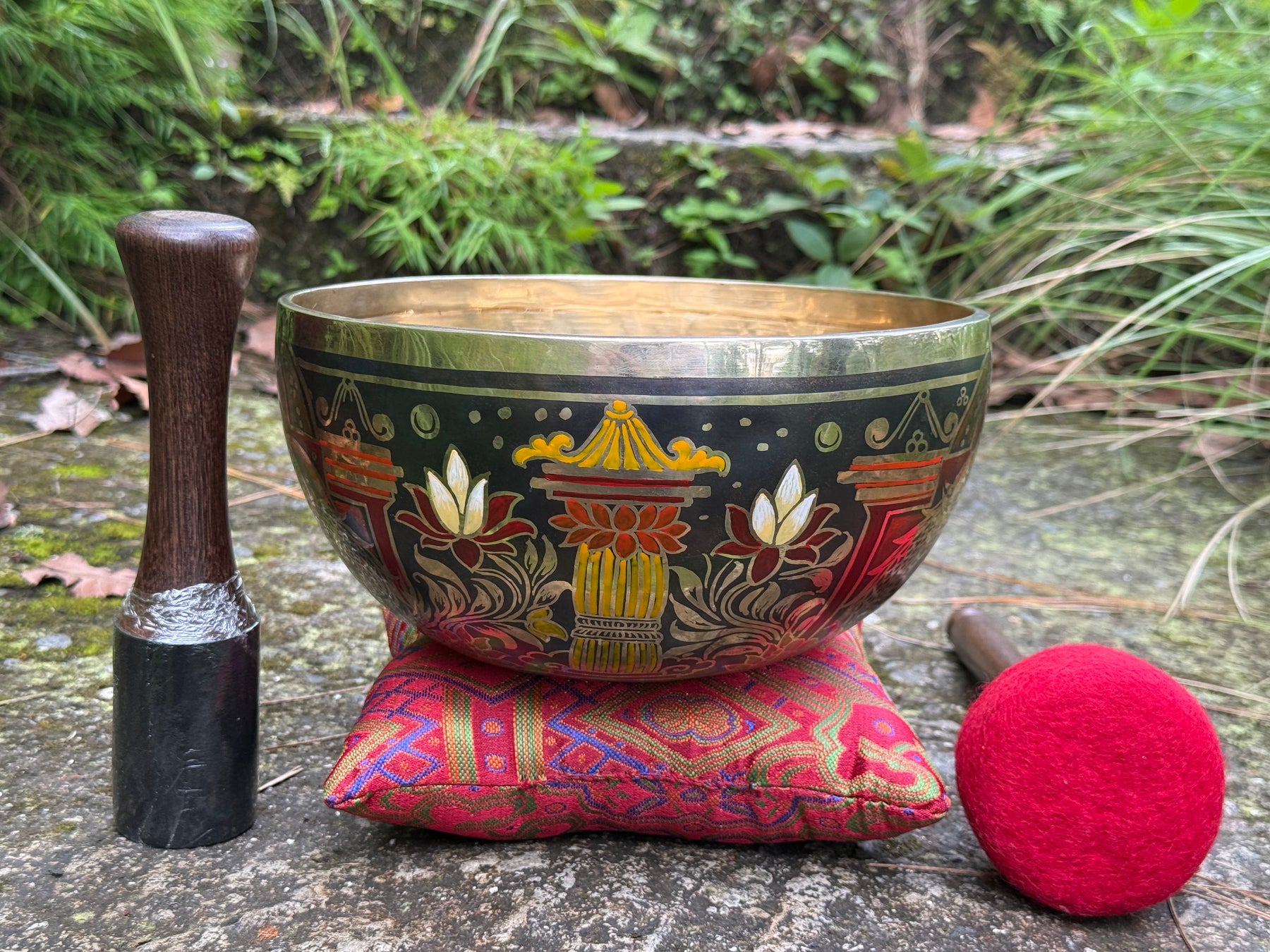 Dragon Lotus 9 Inch Bronze Singing Bowl
