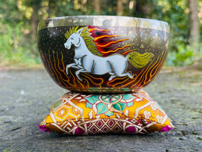 The Fire Horse - Medium 6.5 Inch Hand-Painted Singing Bowl. Limited Edition Run