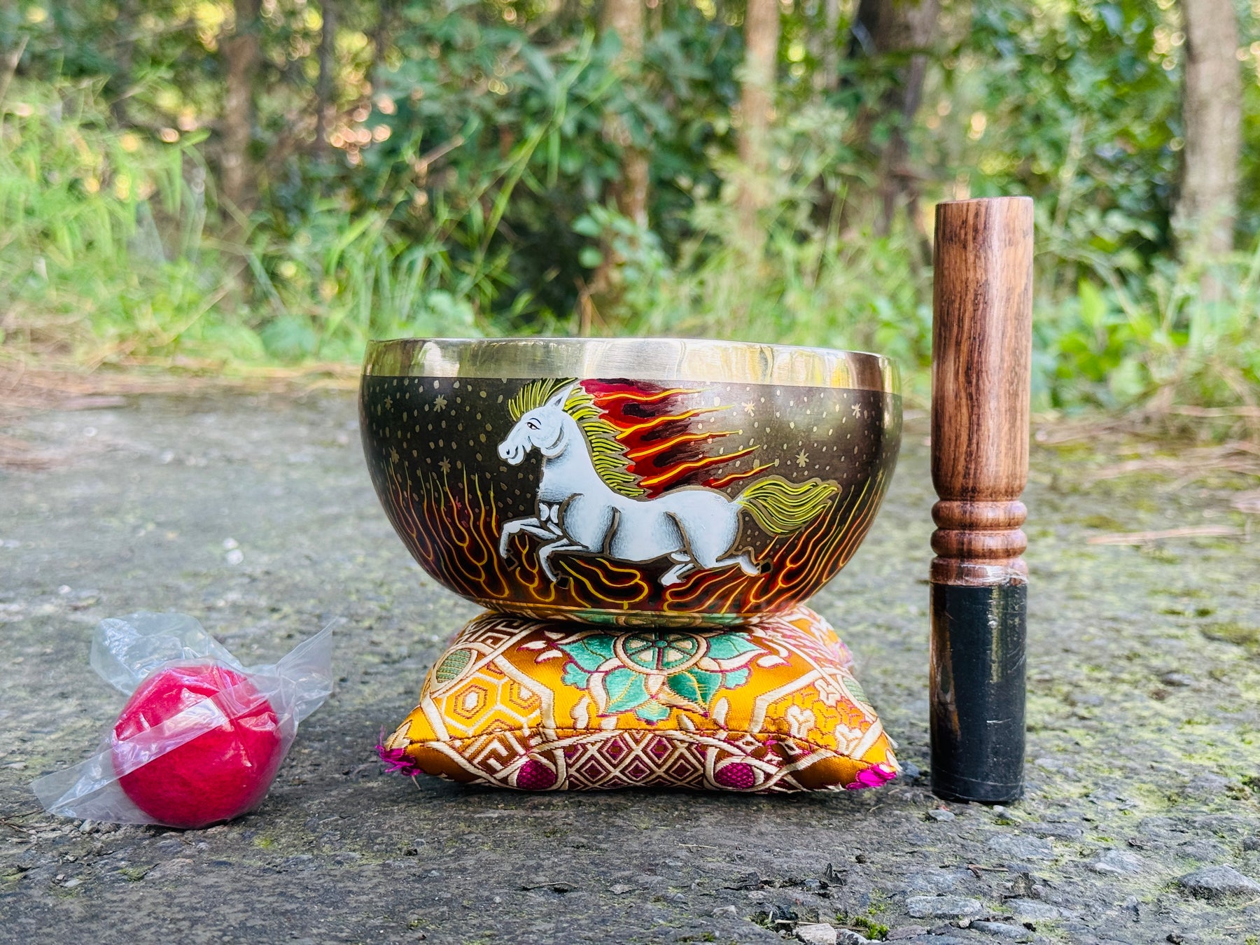 The Fire Horse - Medium 6.5 Inch Hand-Painted Singing Bowl. Limited Edition Run