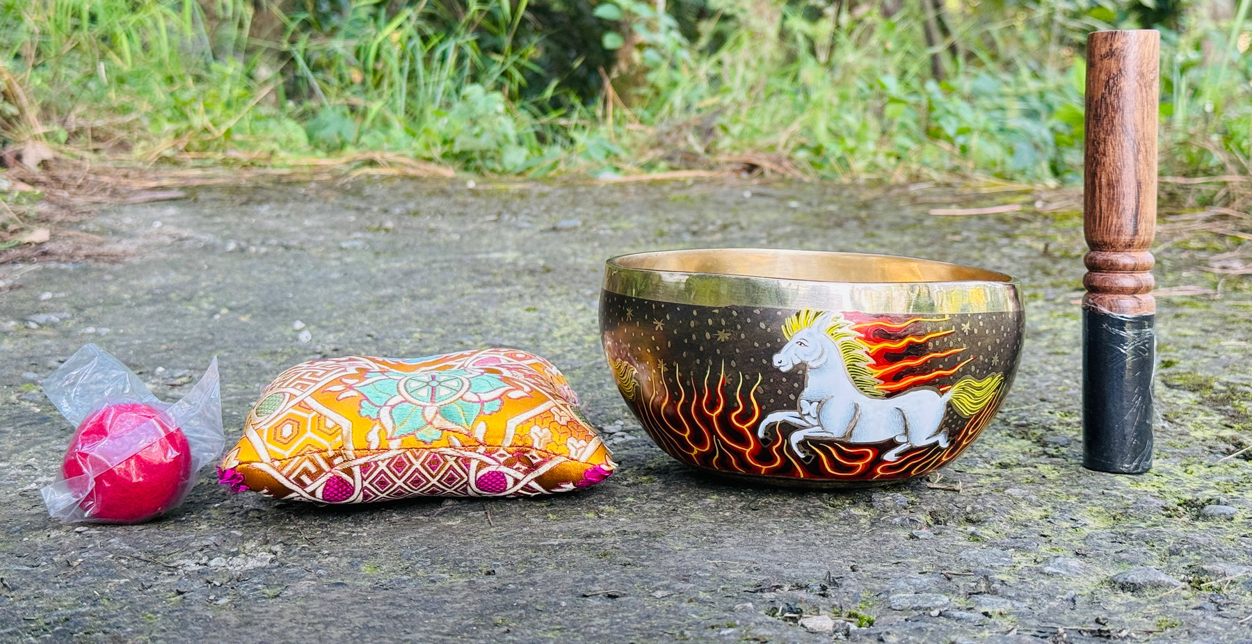 The Fire Horse - Medium 6.5 Inch Hand-Painted Singing Bowl. Limited Edition Run