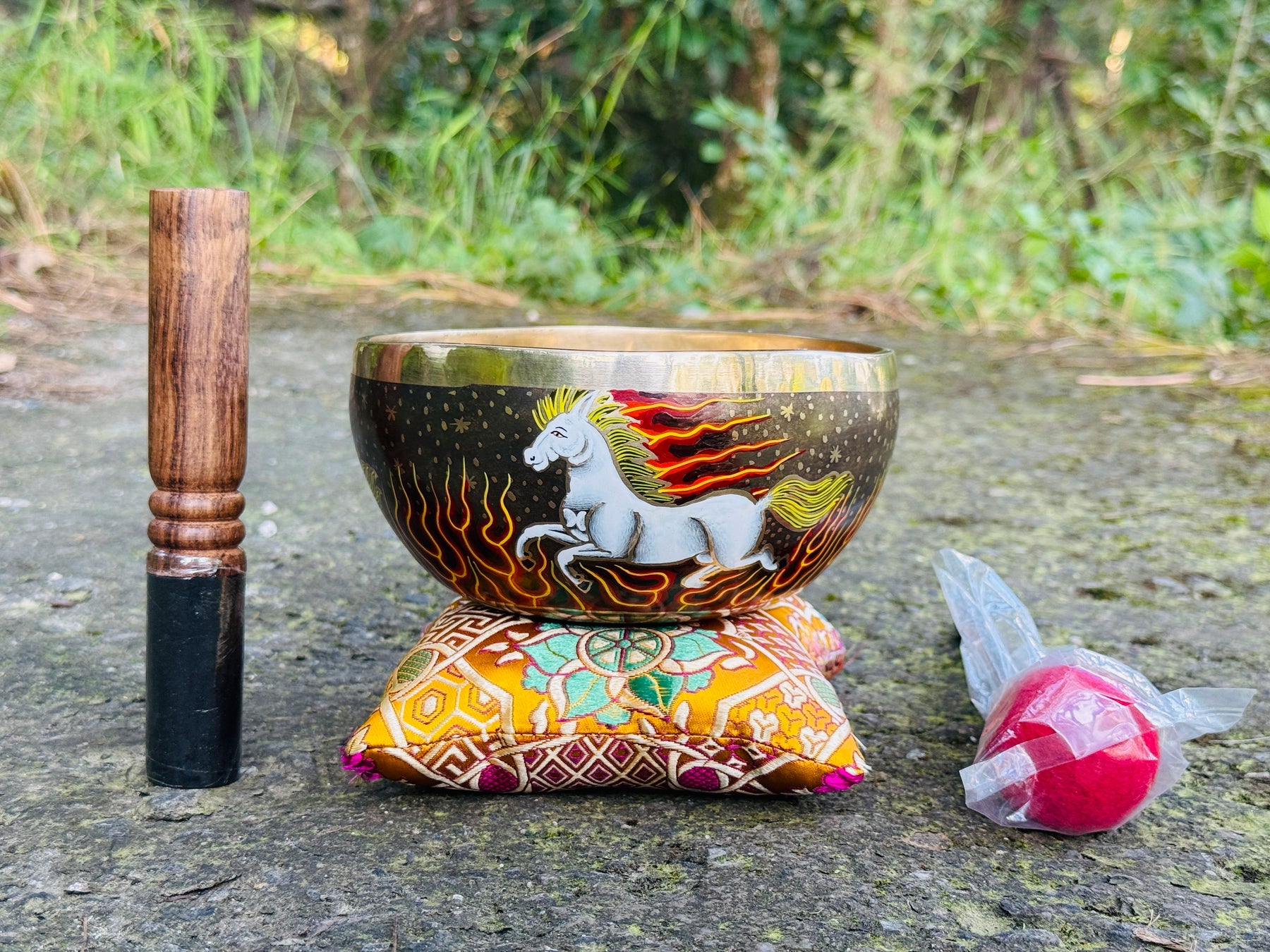 The Fire Horse - Medium 6.5 Inch Hand-Painted Singing Bowl. Limited Edition Run