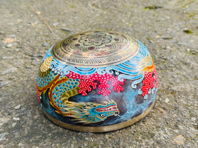 Flower Dragon Set of 2: 9 Inch and 6 Inch Handpainted Set