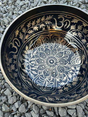 Soulflower Singing Bowl I 8.75 inch Etched Bronze Singing Bowl