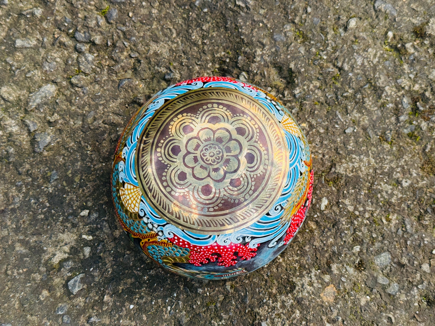 Flower Dragon Set of 2: 9 Inch and 6 Inch Handpainted Set