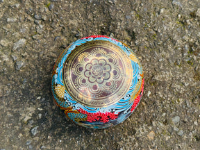 Flower Dragon Set of 2: 9 Inch and 6 Inch Handpainted Set