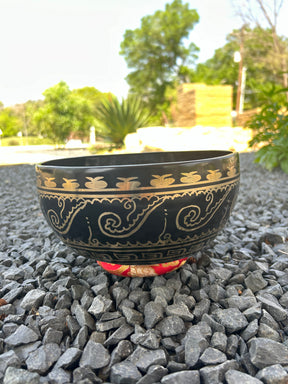 Soulflower Singing Bowl I 8.75 inch Etched Bronze Singing Bowl