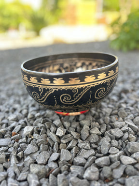 Soulflower Singing Bowl I 8.75 inch Etched Bronze Singing Bowl