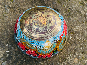Flower Dragon Set of 2: 9 Inch and 6 Inch Handpainted Set