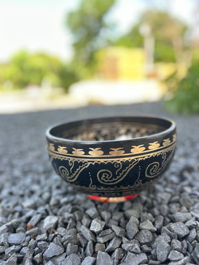 Soulflower Singing Bowl I 8.75 inch Etched Bronze Singing Bowl