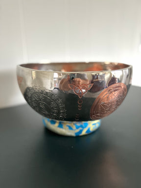 The Crown Jewel Singing Bowl: 10.25 Inch Handmade Etched Bronze Singing Bowl