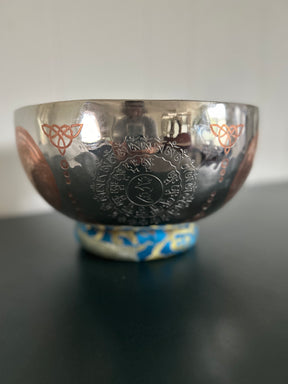The Crown Jewel Singing Bowl: 10.25 Inch Handmade Etched Bronze Singing Bowl