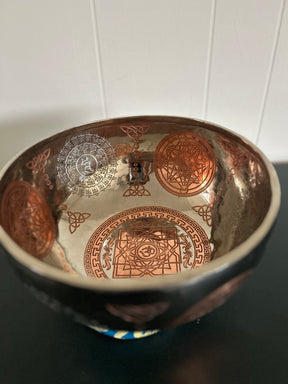 The Crown Jewel Singing Bowl: 10.25 Inch Handmade Etched Bronze Singing Bowl